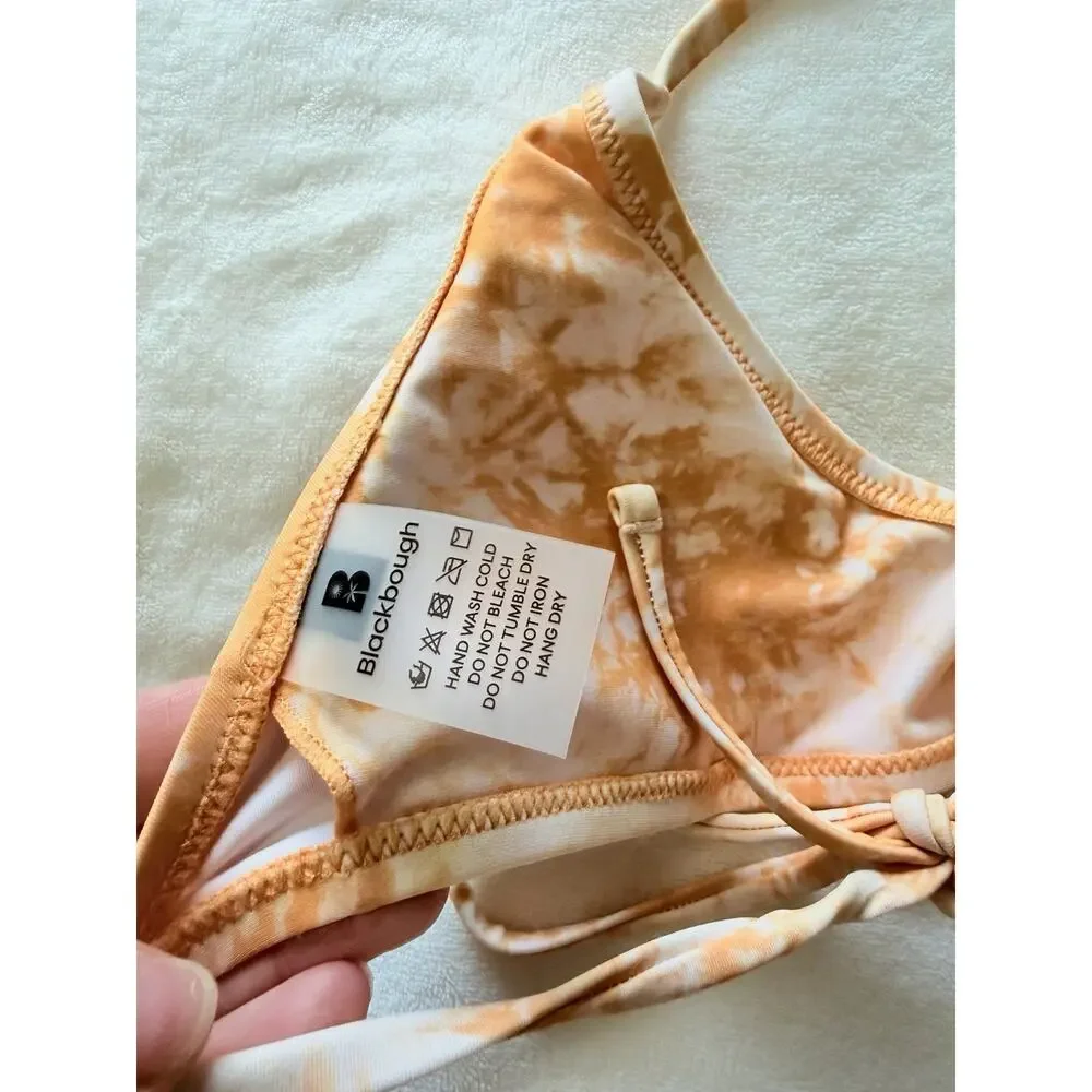 Blackbough Women’s S/M 2-Piece Tie Dye Halter Tie Bikini Set Orange